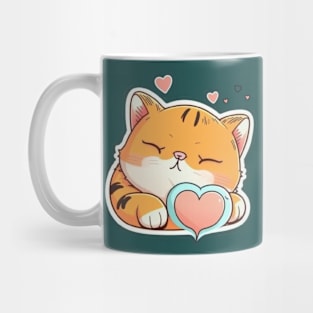 Sleepy Cat Valentine's Day Mug